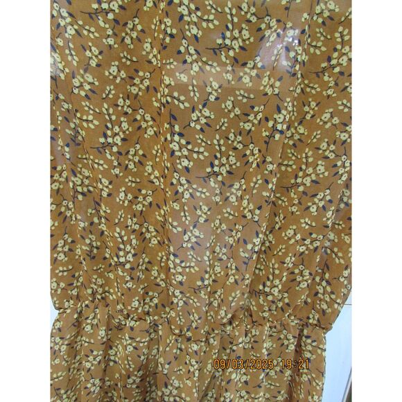 Liberty Lane size M sheer dress overlay ditsy flower floral print fall color tie - Picture 7 of 9